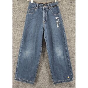Vtg G-Unit Denim Jeans Kids Sz 10 Blue Wide Leg Y2K Hip Hop Grunge Skater 25x24"